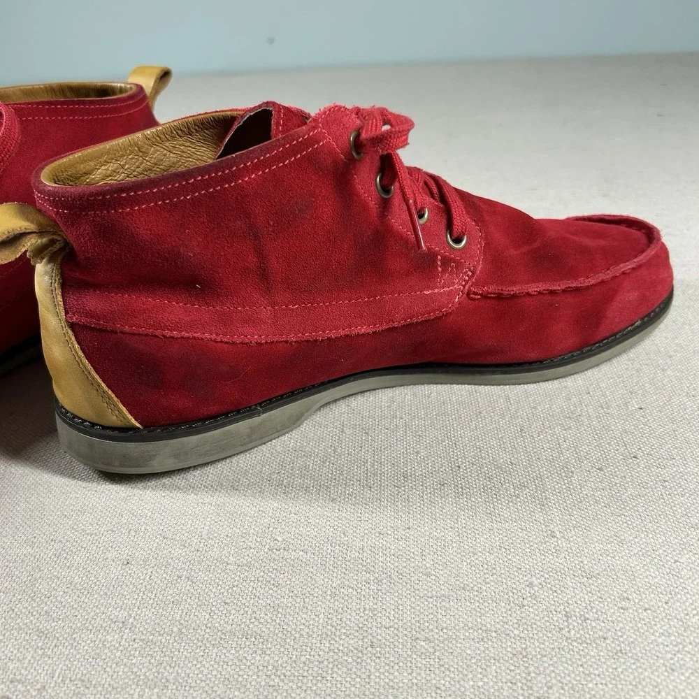 Adidas x Ransom Shoes Size 11 Mid Chukka Boots Red Suede Leather Never Ending